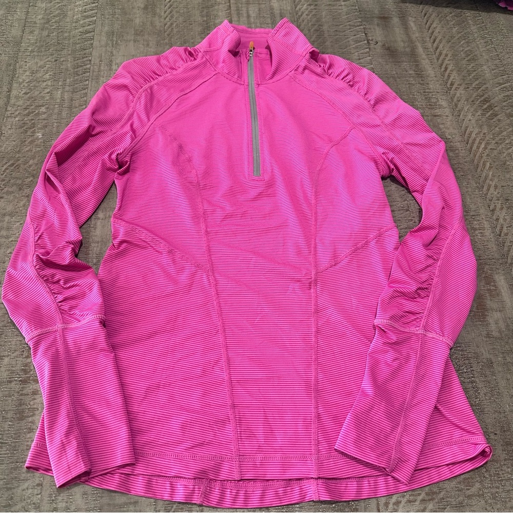 Women's Pink Long Sleeve Top Half zip